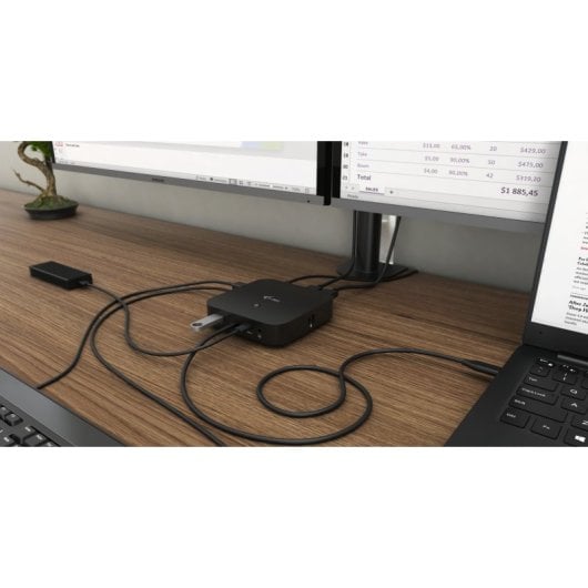 Estación acoplamiento USB-C i-tec HDMI DP Power Delivery 100W 2x4K RJ45 VESA Negro