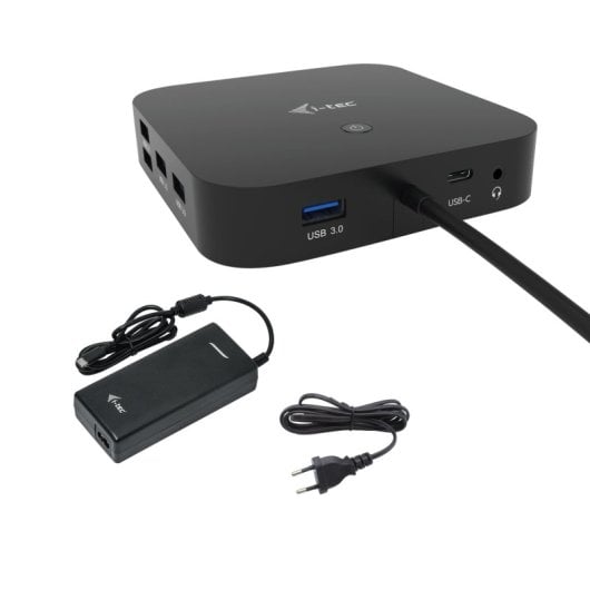 Estación acoplamiento USB-C i-tec HDMI DP Power Delivery 100W 2x4K RJ45 VESA Negro
