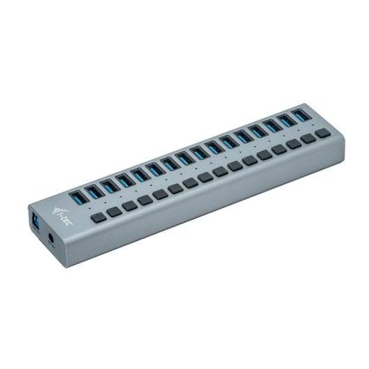 Concentrador USB i-tec USB 3.0 Charging HUB 16 puertos 90W Gris Plug & Play Alimentación 100-240V