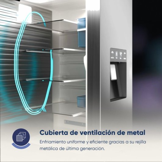 COOL&FREEZE 4 DOOR INOX DISPENSADOR Frigorífico Americano 4 puertas 482L E Inox Con dispensador
