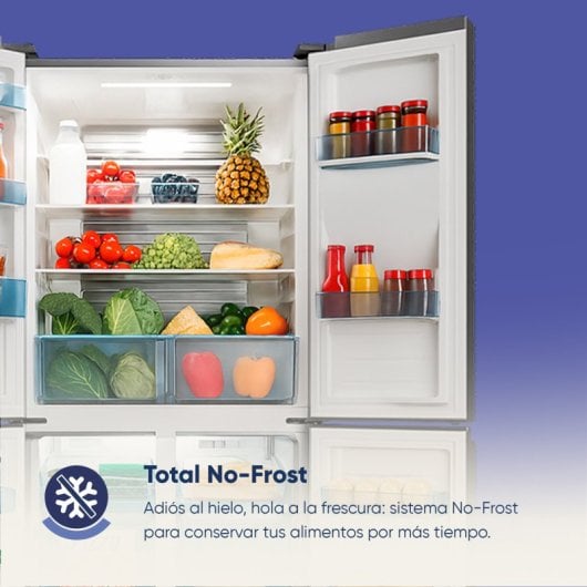 COOL&FREEZE 4 DOOR INOX DISPENSADOR Frigorífico Americano 4 puertas 482L E Inox Con dispensador