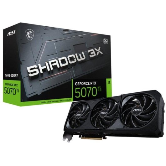 Carte graphique MSI GeForce RTX 5070 Ti SHADOW 3X OC 16 Go GDDR7 Reflex 2 RTX AI DLSS4