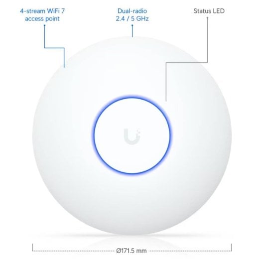 Ubiquiti U7 Lite Ponto de Aceso WiFi 7 com 4 Fluxos Espaciais e Uplink 2.5GbE PoE
