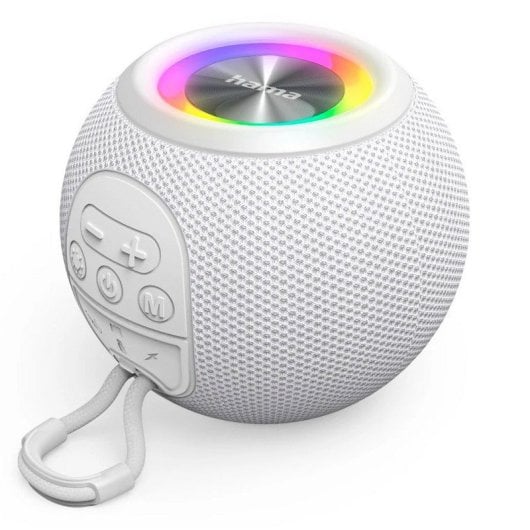 Hama Ball Shape Altavoz Bluetooth con 5 Modos de Luz 5W Blanco