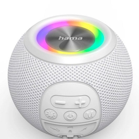 Hama Ball Shape Altavoz Bluetooth con 5 Modos de Luz 5W Blanco