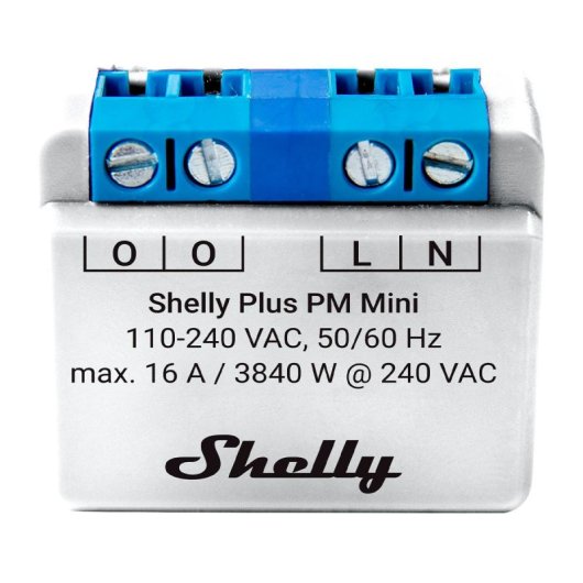 Shelly Plus PM Mini Medidor de Consumo Inteligente WiFi/Bluetooth de 1 Canal 16A