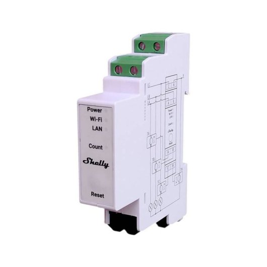 Shelly Pro 3EM-400A Medidor de Energía Trifásico para Montaje en Riel DIN WiFi/Bluetooth/LAN Blanco