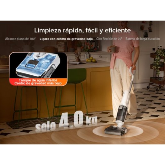 Aspirador sem Fio Lava e Aspira Roborock F25 RT 20000Pa 35min Depósito 0,87L Antiemaranhamento