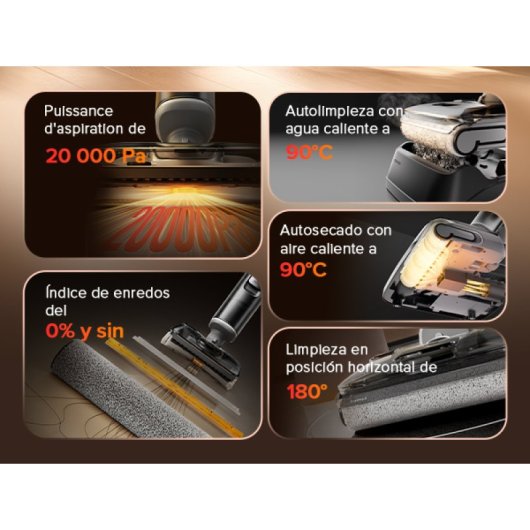 Aspirador sem Fio Lava e Aspira Roborock F25 RT 20000Pa 35min Depósito 0,87L Antiemaranhamento