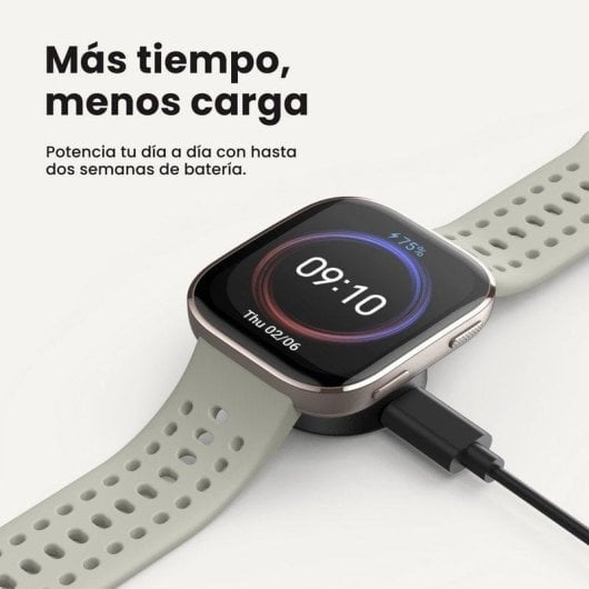Amazfit Bip 6 Bluetooth GPS 46mm AMOLED Preto Resistência Água 5ATM SpO2 Pulsómetro