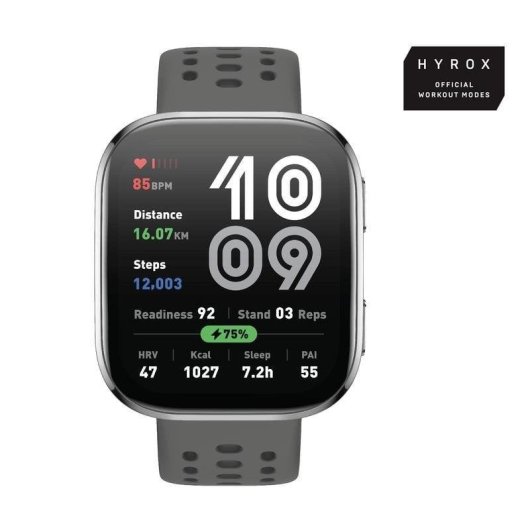 Amazfit Bip 6 Bluetooth GPS 46mm AMOLED Charcoal Taille Unique Étanche 5ATM SpO2 Pulsomètre