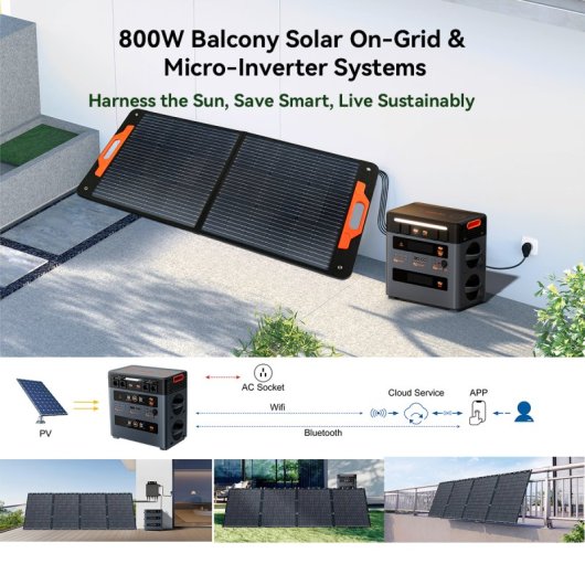 OSCAL PowerMax 2400 Central Eléctrica Portátil 1872Wh 2400W + 1 Panel Solar PM200Pro 200W