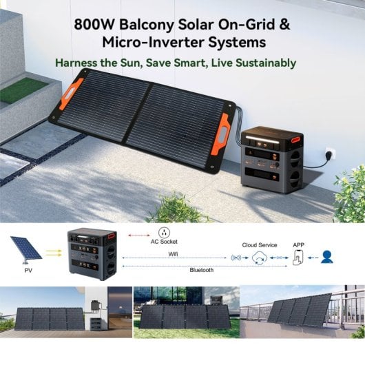 OSCAL PowerMax 2400 Central Eléctrica Portátil 1872Wh 2400W + 1 Panel Solar 400W