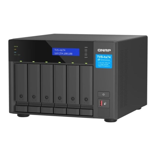 QNAP TVS-h674 NAS Tower Intel® Core™ i3 i3-12100 16 Go DDR4 0 To QuTS hero Noir