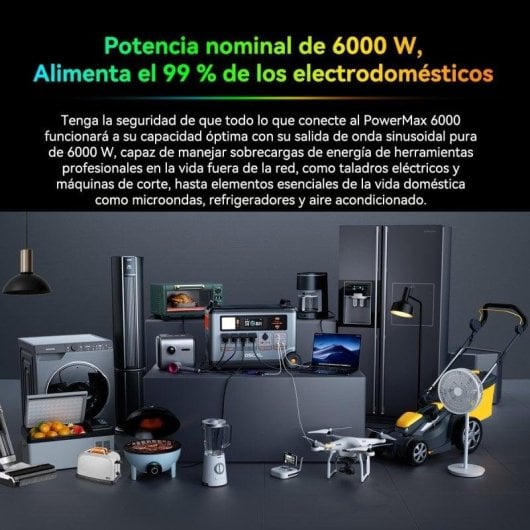 Station d’énergie OSCAL PowerMax 6000 3600Wh 4 ports AC 7 ports DC USB Batterie LiFePO4 UPS Solaire Contrôle intelligent