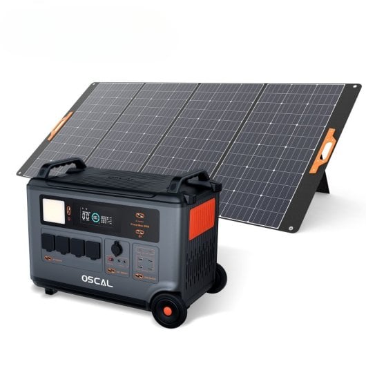 OSCAL PowerMax 6000 Central Eléctrica Portátil de 6000W y 3600Wh + 1 Panel Solar de 400W
