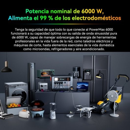 OSCAL PowerMax 6000 Central Eléctrica Portátil de 6000W y 3600Wh + 1 Panel Solar de 400W
