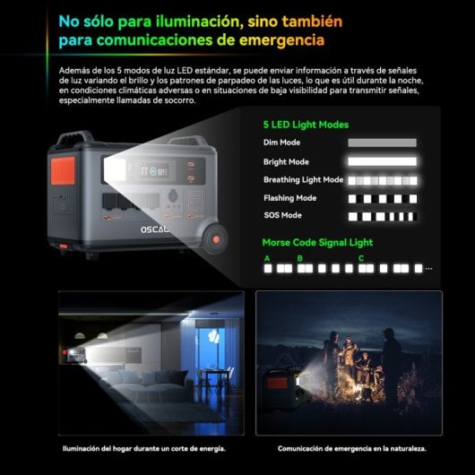 OSCAL PowerMax 6000 Central Eléctrica Portátil de 6000W y 3600Wh + 1 Panel Solar de 400W