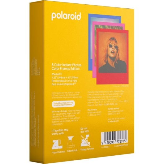 Pack de 8 films instantanés couleur Polaroid avec cadres couleur pour i-Type