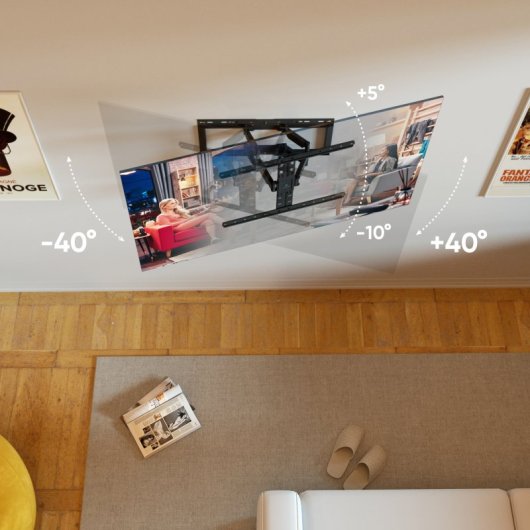 Supporto da parete per TV Onkron SM6-B per TV da 32" a 90" fino a 50 Kg max. VESA 600x400 Nero