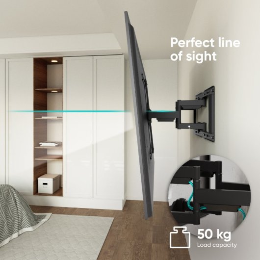 Supporto da parete per TV Onkron SM6-B per TV da 32" a 90" fino a 50 Kg max. VESA 600x400 Nero