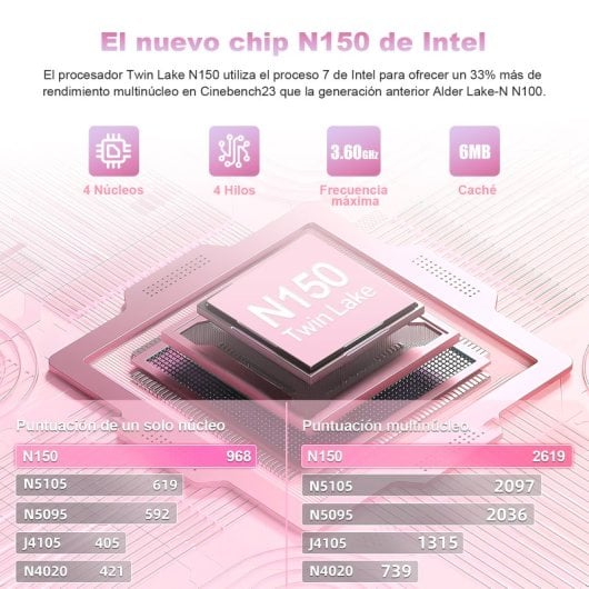 Vanwin Nc154n Intel N150/12GB/512GB SSD/15.6" Rosa