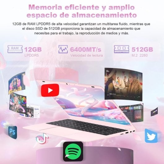 Vanwin Nc154n Intel N150/12GB/512GB SSD/15.6" Rosa