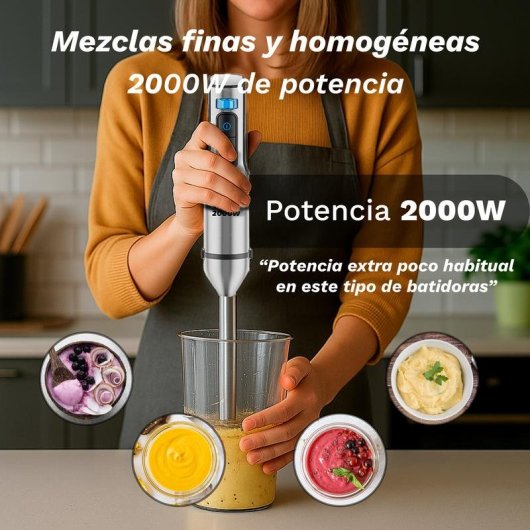 Batteuse Main Grunkel BM-2000 2000W Turbo Vaso 800ml Inox