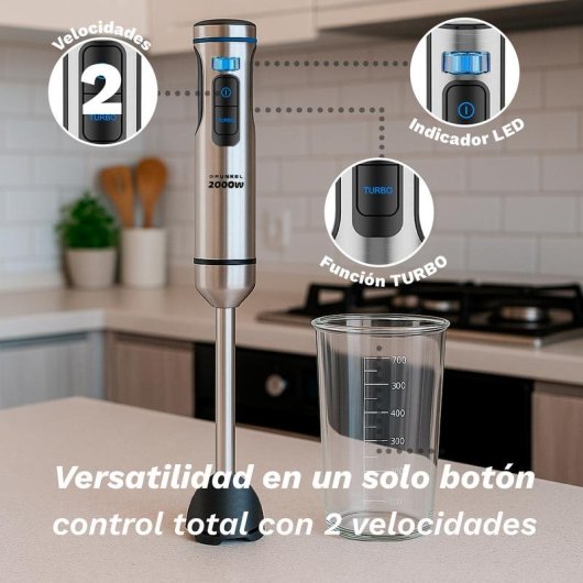 Batteuse Main Grunkel BM-2000 2000W Turbo Vaso 800ml Inox
