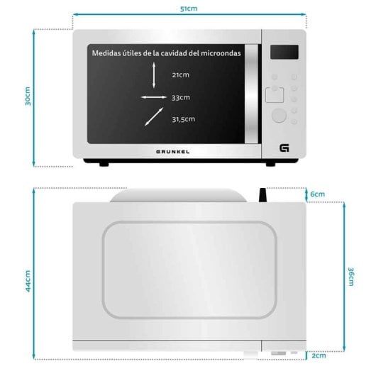 Grunkel  Mw-28airfryer Microondas con Air 28L 2200W Inox