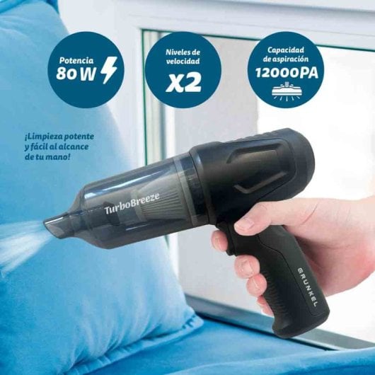 Grunkel Carforce2 Aspiradora de Coche  Succión12KPA Filtro HEPA Incluye accesorios Negro