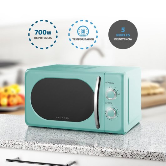 Grunkel Mw-20azul Microondas vintage  20L 700W Verde