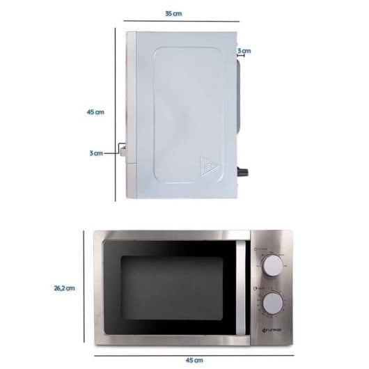 Grunkel MW-20INOX  Microondas 20L de capacidad  700W Inox