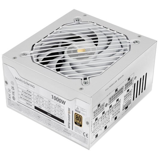 Mars Gaming MPB1000SIM Fonte de Alimentação Modular ATX 3.1 1000W 80 Plus Gold Branca