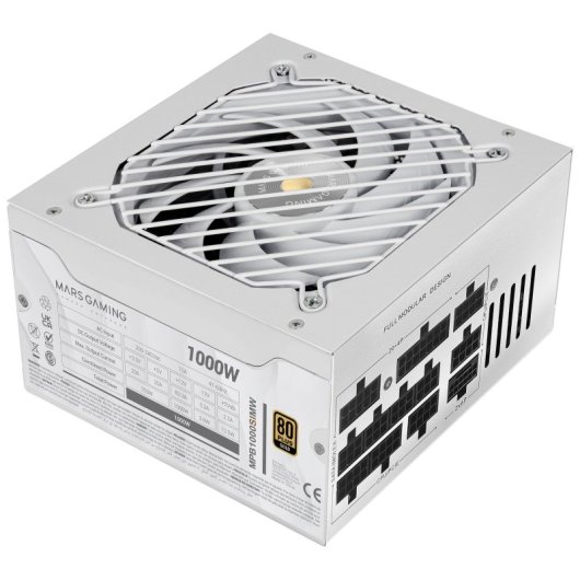 Mars Gaming Mpb1000sim Modulares Netzteil ATX 3.1 1000W 80 Plus Gold Weiß
