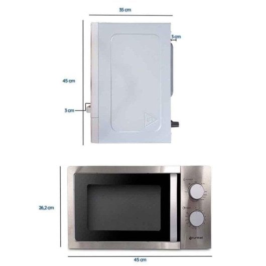 Microonde Grunkel MWG-20INOX 20L 700W con Grill Acciaio Inox
