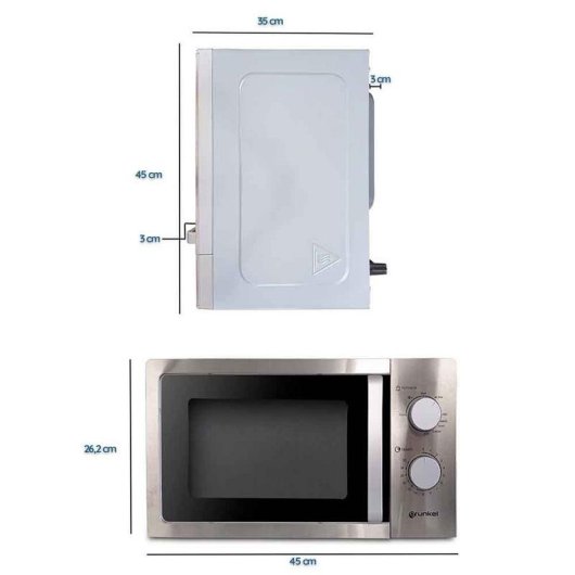 Microonde Grunkel MWG-20INOX 20L 700W con Grill Acciaio Inox