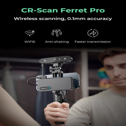 Creality CR-Scan Ferret Pro Escáner 3D WiFi Hasta 30FPS Negro
