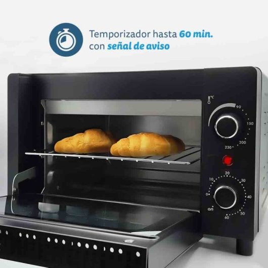 Grunkel HR-10MINI Minihorno Eléctrico Multifunción De  Sobremesa 10L 1600W Negro