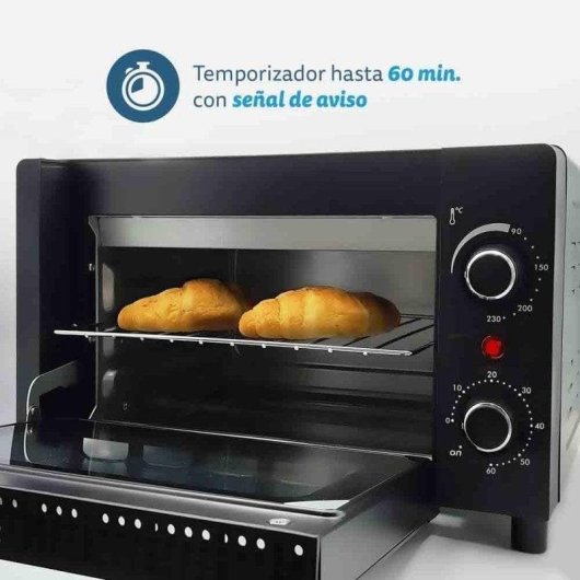 Horno Sobremesa Grunkel HR-10MINI 10L 37x31x23cm Grill Temporizador Negro