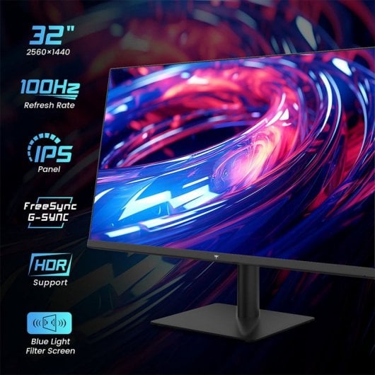 KTC H32T13 Monitor Gaming 32" IPS LED WQHD 100Hz FreeSync/G-Sync Compatible