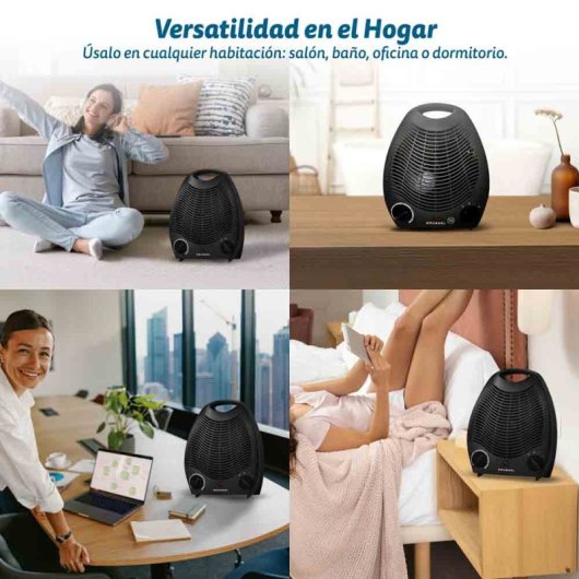 Grunkel WB-2000 Heizgerät, 2000 W und 2 Leistungsstufen, schwarz