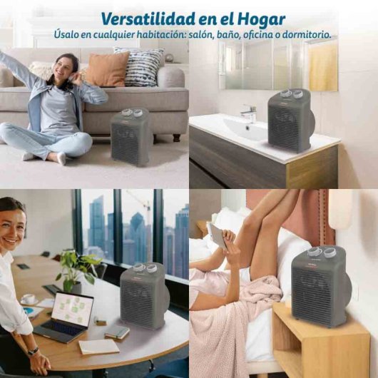 Grunkel WB-2000PLUSNG Calefactor 2000W Y 2 Niveles De Potencia Gris