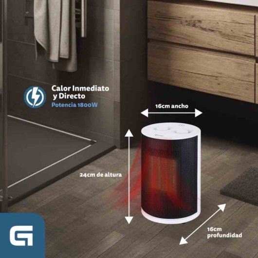 Grunkel CAL-CE1800 Aquecedor De Baixo Consumo Portátil 1800 W Branco