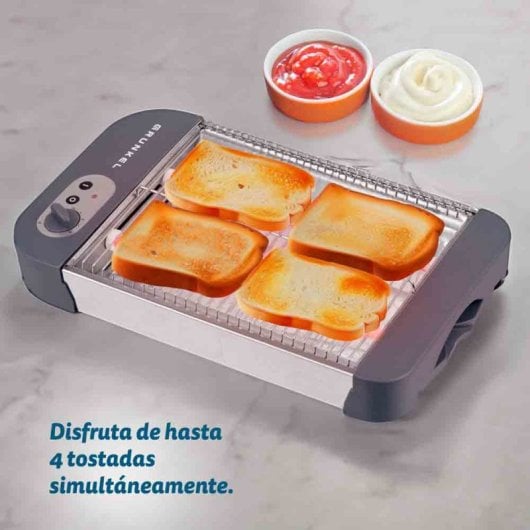 Grunkel TSP-MINISIZE Flachtoaster für 1 oder 2 Scheiben, 350 W, Grau