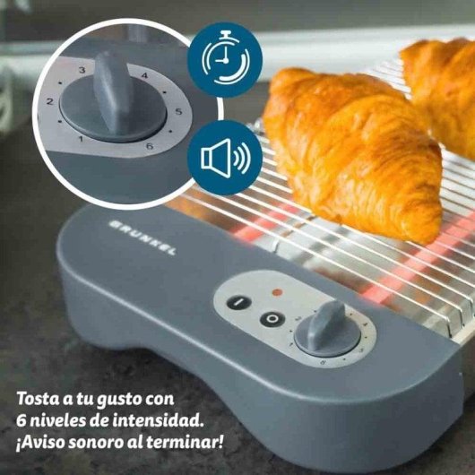 Platte broodrooster Grunkel TSP-MINISIZE 1 of 2 sneetjes 300 W Grijs