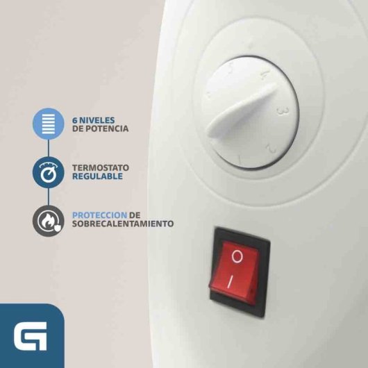 Grunkel RACP-100D Radiador Eléctrico De Aceite 1000W Blanco