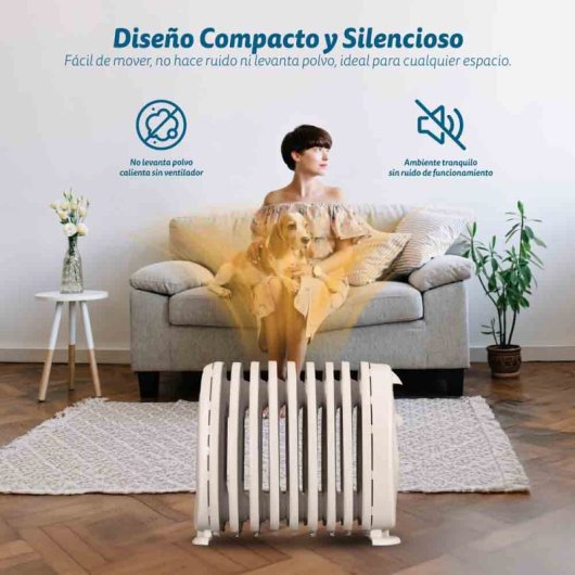 Grunkel RACP-100D Radiador Eléctrico De Aceite 1000W Blanco