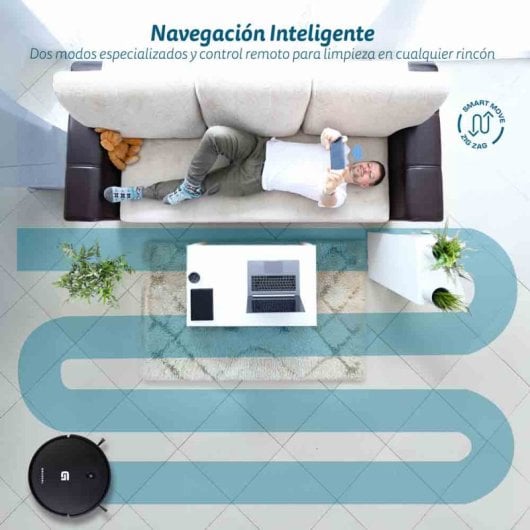 Grunkel I-DANCERGYRO Robot Aspirador 2 Em 1 Com Navegação Giroscópica e Controlo Wi-fi Preto