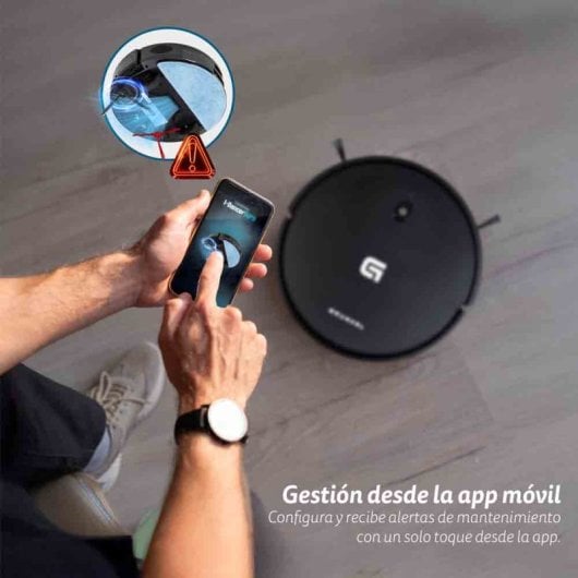 Grunkel I-DANCERGYRO Robot Aspirador 2 Em 1 Com Navegação Giroscópica e Controlo Wi-fi Preto